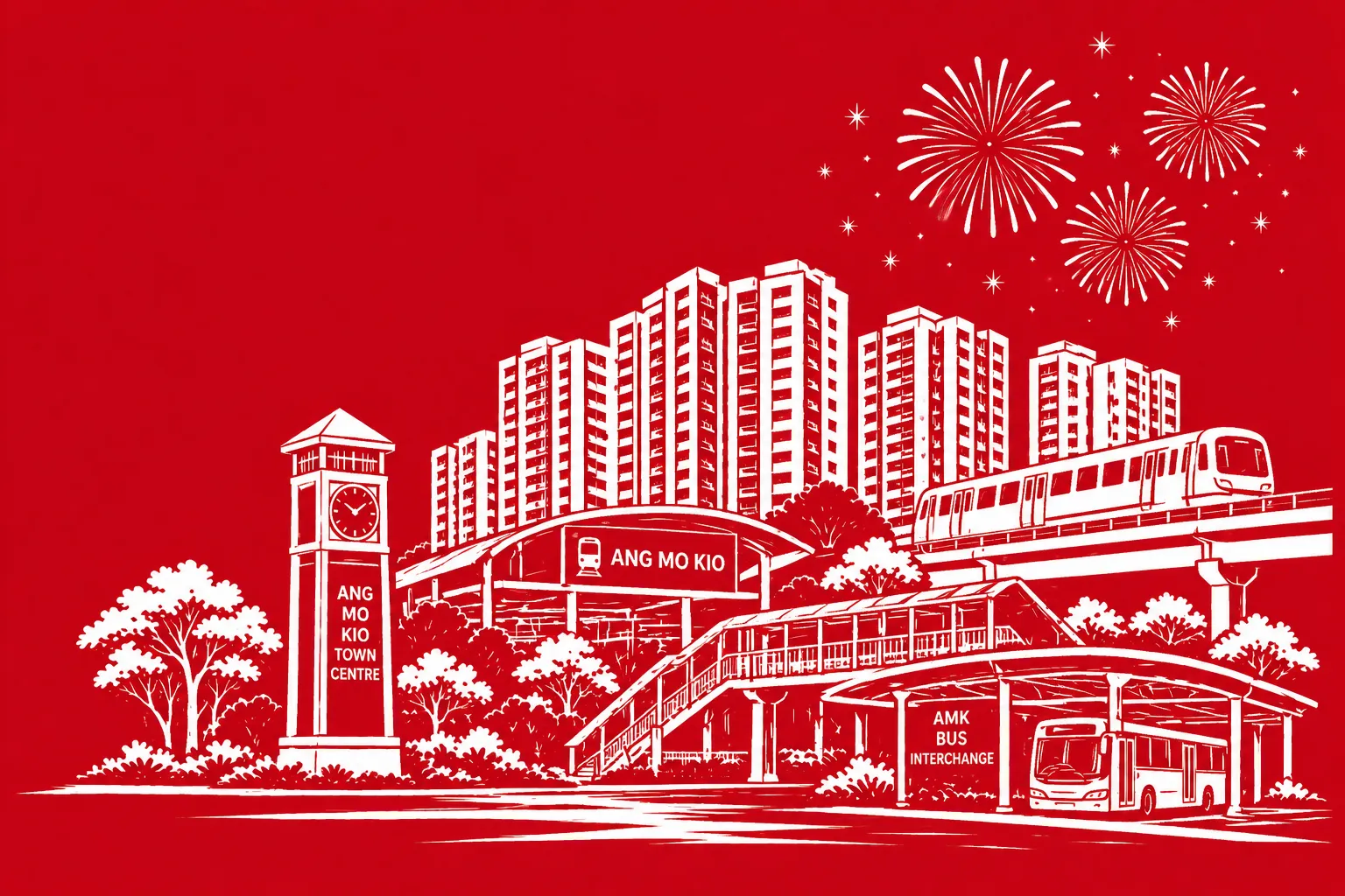 Whole Life Insurance illustrated by Ang Mo Kio Town Centre representing lifelong financial protection for Singapore families