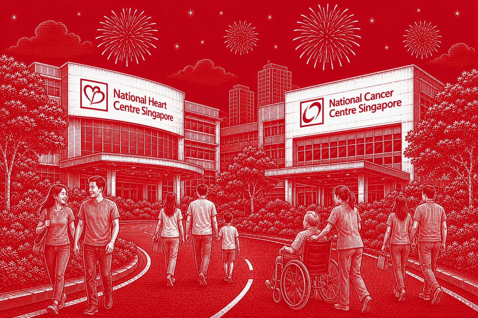Critical Illness Insurance illustrated by National Heart Centre Singapore and National Cancer Centre Singapore representing financial protection during serious illness and recovery